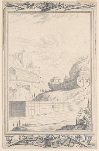 Estudio para el Arca de Noé, Placa 40, Physica Sacra de Johann Melchior Füssli