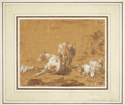 Paisaje con vacas y cabras de Johann Melchior Roos