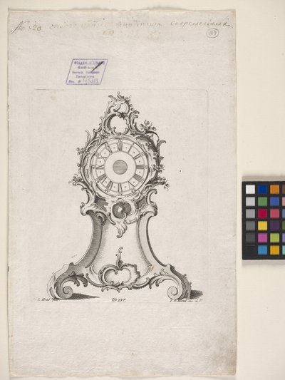 Reloj (grabado) de Johann Michael Hoppenhaupt