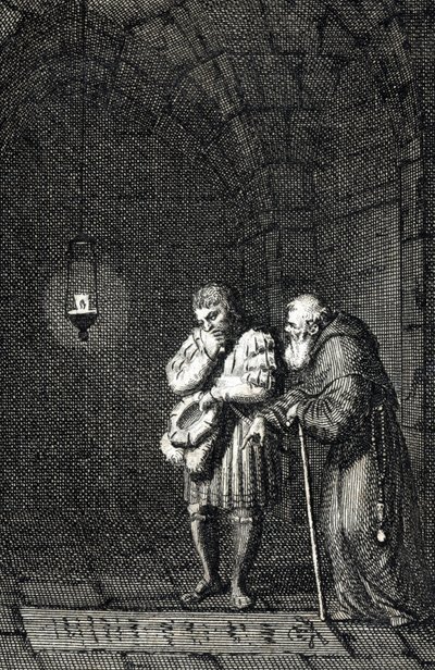 Emperador Carlos IV (1346-1378) recogiendo en la tumba de Widukind de Sajonia (o Wittekind de Sajonia) a Enger Alemania en 1377 (Carlos IV, Emperador del Sacro Imperio Romano Germánico en la tumba de Widukind (Widuking o Wittekind) en Enger, Alemania) Grab de Johann Michael Mettenleiter