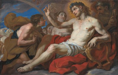 Apolo concediendo a Faetón permiso para conducir el carro del sol, 1690-95 de Johann Michael Rottmayr