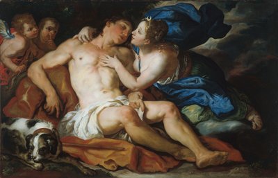 Diana y Endimión, c.1690-95 (óleo sobre lienzo) de Johann Michael Rottmayr