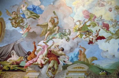 Hércules matando a la hidra (fresco) de Johann Michael Rottmayr