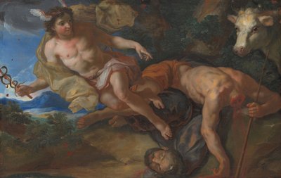 Mercurio rescata a la disfrazada Io tras decapitar a Argus, c.1690-95 (óleo sobre lienzo) de Johann Michael Rottmayr