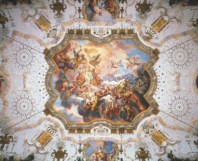 La sabiduría y la buena conciencia triunfan sobre el vicio ... (mármol) de Johann Michael Rottmayr