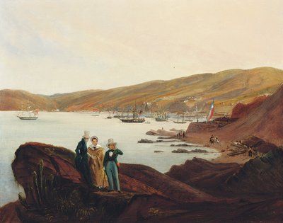 Playa El Membrillo, cerca de Valparaíso, 1844 de Johann Moritz Rugendas