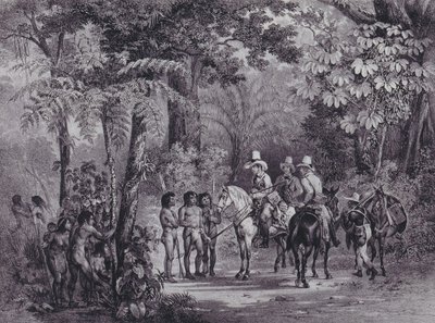 Encuentro de los indios con los exploradores europeos de 