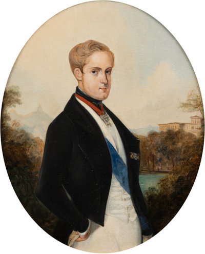 Retrato del emperador Pedro II de Brasil 1825-1891, 1846 de Johann Moritz Rugendas