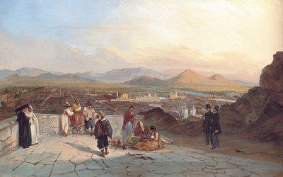 Santiago de Chile desde el Cerro Santa Lucía mirando al oeste, 1841 de Johann Moritz Rugendas