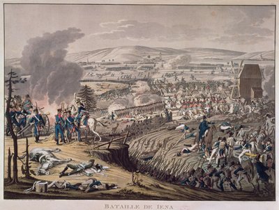 La Batalla de Jena, con los pueblos de Klein-Romstedt, Hermstedt y Stobra en el fondo de Johann Moritz Rugendas