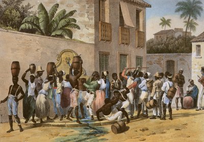 Portadores de agua, grabado por Deroi, pub. por Engelmann y Compañía, París, 1835 de Johann Moritz Rugendas