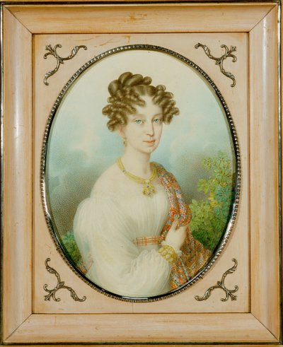 María Luisa de Habsburgo-Lothringen, viuda de Napoleón I, duquesa de Parma ... (acuarela sobre cartón) de Johann Nepomuk Ender
