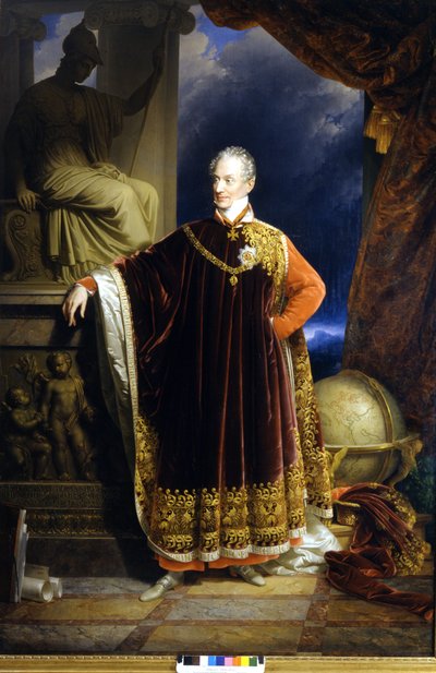 Retrato del príncipe Clemens (Clemente) Wenzel Lothar von Metternich (1773-1859), estadista y diplomático austriaco de Johann Nepomuk Ender