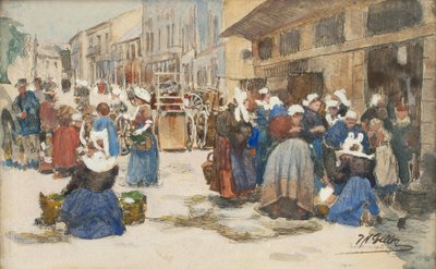 Mercado de Concarneau de Johann Nepomuk Geller