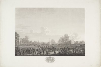 Llegada del rey Guillermo I a Bruselas, 1815 Doce láminas de la llegada e inauguración de Guillermo I en Bruselas y las batallas de Quatre-Bras y Waterloo en 1815 (título de la serie) de Johann Nepomuk Gibèle