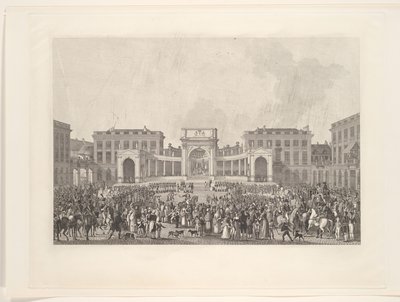 Investidura del rey Guillermo I en Bruselas, 1815 de Johann Nepomuk Gibèle