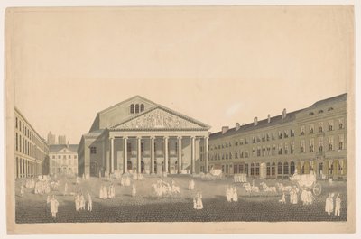 Vista del Teatro Real de Bruselas de Johann Nepomuk Gibèle