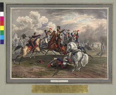Frederic Dittmayer rescata el 17 de febrero de 1814 en Villeneuve al coronel sargento barón de Trach del cautiverio de los coraceros franceses. de Johann Nepomuk Hoechle