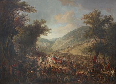 Los ejércitos aliados, el emperador Francisco I (II) de Austria con el príncipe heredero Fernando a la cabeza, cruzaron los Vosgos en julio de 1815. de Johann Nepomuk Höchle