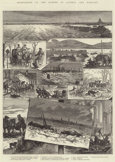 Inundaciones del Danubio en Austria y Hungría de Johann Nepomuk Schonberg