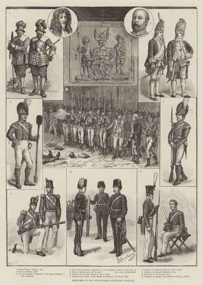Bocetos de la Honorable Compañía de Artillería de Johann Nepomuk Schonberg