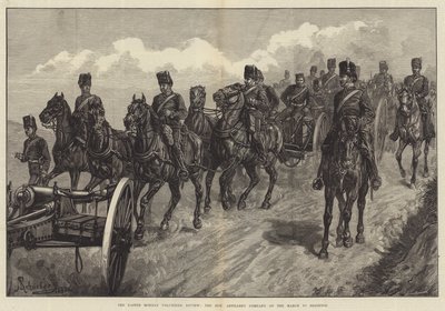 La revisión voluntaria del lunes de Pascua, la Compañía de Artillería Honorable en la marcha hacia Brighton de Johann Nepomuk Schonberg