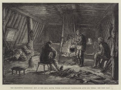 La Expedición Jeannette, Cabaña en la Boca del Lena, donde el Teniente Danenhauer vivió seis semanas de Johann Nepomuk Schonberg