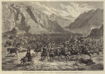 La Guerra en Afganistán, Carga de la 2ª Caballería de Punjaub en la Acción en Shahjui, el 24 de Octubre de Johann Nepomuk Schonberg