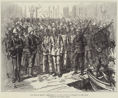 La guerra en Egipto, prisioneros de la guarnición egipcia en Port Said de Johann Nepomuk Schonberg
