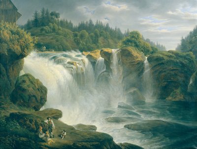 El Traunfall cerca de Gmunden de Johann Nepomuk Schödlberger