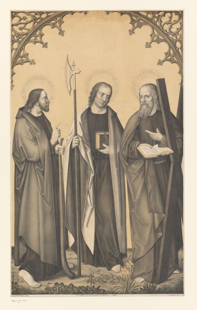 Santiago el menor, Mateo y Andrés
Obras de la colección de los hermanos Boisserée (título de la serie)
Galerie des Frères Boisserée (título de la serie) de Johann Nepomuk Strixner