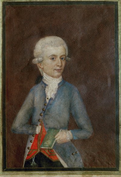 Wolfgang Amadeus Mozart (ca ... (gouache sobre pergamino) de Johann Nepomuk della Croce