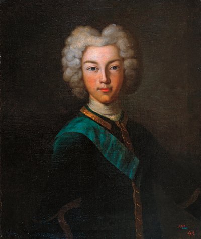 Retrato del Zar Pedro II de Rusia (Retrato del Zar Pedro II de Rusia) - Pintura de Johann Paul Luedden (Ludden) (?-1739), óleo sobre lienzo, finales de 1720 - Museo Estatal al Aire Libre Palacio de Pavlovsk, San Petersburgo ( Rusia) de Johann Paul (d.1739) Luedden