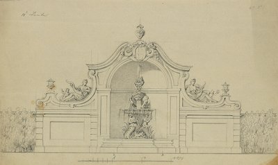 Fuente en el jardín de duraznos del Alto Belvedere de Johann Peter Krafft