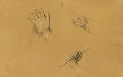 Estudios de manos para la "Escena de la lucha por la libertad tirolesa" de Johann Peter Krafft