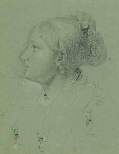 Cabeza de niña (Estudio sobre el "Regreso a casa del Landwehr Man", 1817) de Johann Peter Krafft