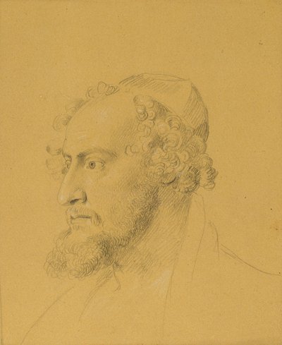 Estudio principal de un hombre barbudo de Johann Peter Krafft