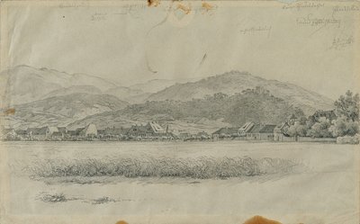 Paisaje para "Kaiser Franz acompaña el ataúd de un pobre" de Johann Peter Krafft