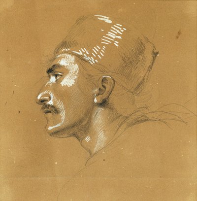 Estudio de retrato sobre el "Fracaso de Nikolaus Zriny frente a la Fortaleza Szigeth" de Johann Peter Krafft