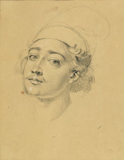 Estudio de retrato sobre el "Fracaso de Nikolaus Zriny frente a la Fortaleza Szigeth" de Johann Peter Krafft