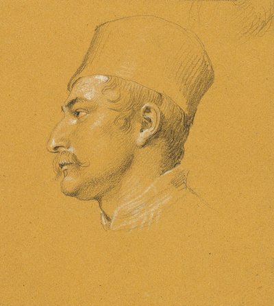 Estudio de retrato sobre el "Fracaso de Nikolaus Zriny frente a la Fortaleza Szigeth" de Johann Peter Krafft