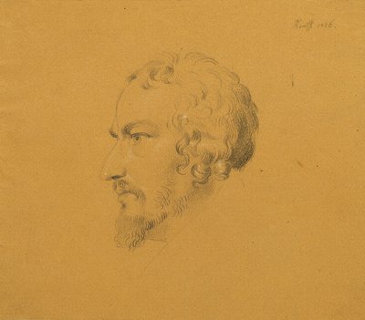 Estudio de un hombre barbudo de Johann Peter Krafft