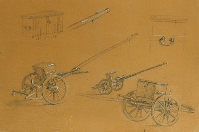 Estudio para cañones, parafernalia militar de Johann Peter Krafft