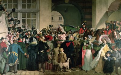 El Retorno de Francisco I de Austria (II del Sacro Imperio Romano) (1768-1835) a Presburgo el 27 de noviembre de 1809, 1828-32 de Johann Peter Krafft