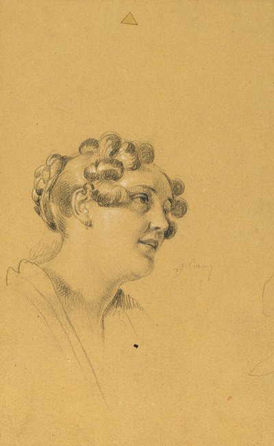 Estudio de retrato femenino para la "Salida de la pareja imperial tras una grave enfermedad del emperador Francisco I". de Johann Peter Krafft