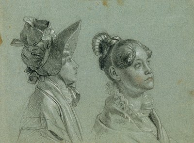 Dos estudios femeninos para "Return of Emperor Franz from Pressburg" de Johann Peter Krafft