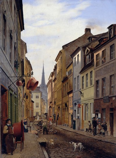 La Parochialstraße, 1831 de Johann Philipp Eduard Gaertner