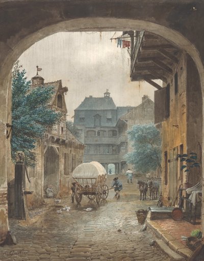 Vista al Patio de una Posada en Colmar de Johann Philipp Eduard Gartner