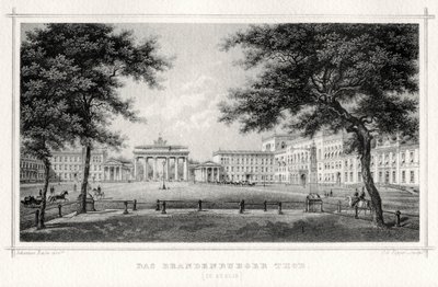 La Puerta de Brandeburgo, Berlín, siglo XIX de Johann Poppei