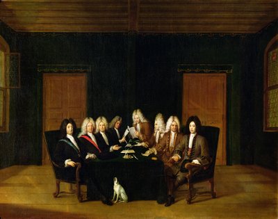 Los plenipotenciarios en el Congreso de Baden, septiembre de 1714 de Johann Rudolph the Elder Huber